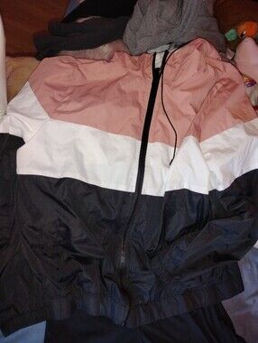 Ambiance Pink, White & Black Mesh-Lined Jacket